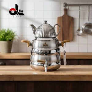 ALTIN التین  کتری قوری استیل دسته باکالیت طرح چوب کد 940- 14930