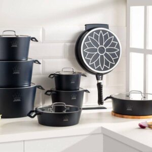 SJ اس جی سرویس قابلمه 16 پارچه مدل اکا مشکی 14931