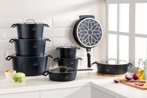 SJ اس جی سرویس قابلمه 16 پارچه مدل اکا مشکی 14931