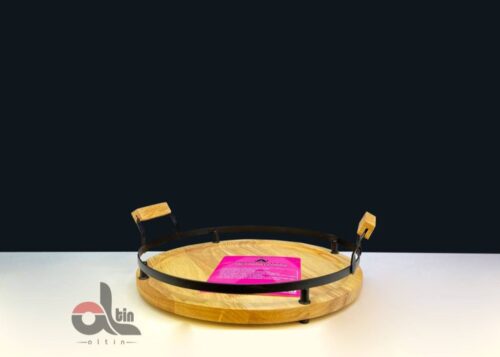 عروس نوین سینی چوب و فلز مشکی گرد ونوس 85441