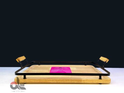 عروس نوین سینی چوب و فلز مشکی مستطیل ونوس 85535