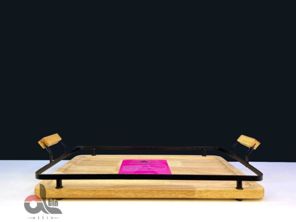 عروس نوین سینی چوب و فلز مشکی مستطیل ونوس 85535