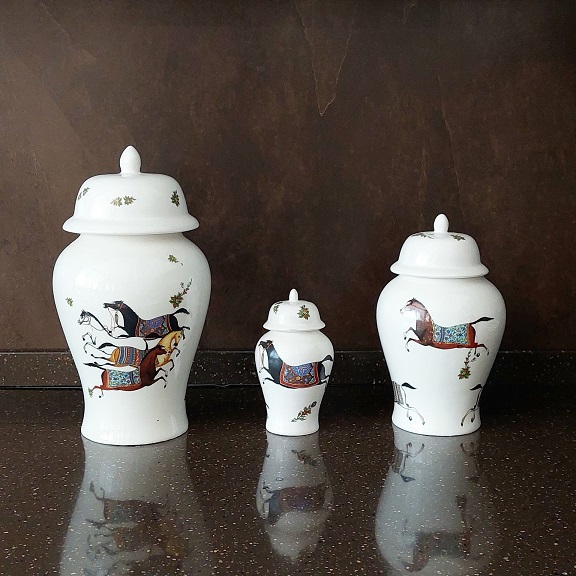 جینجر جار گل دار 3 سایزی 14278