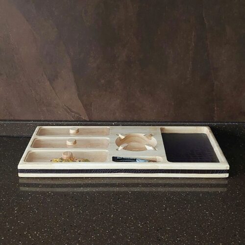 دوات  تی باکس وارمر دار چوبی 3 خانه مستطیل سایز 23 *50  DAVAI-1002