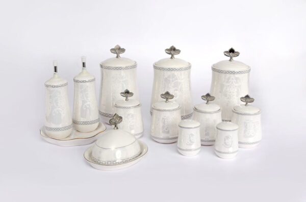 اریا پاسماوری 14 پارچه مدل روشا طرح دار سفیدکد 504- 14644