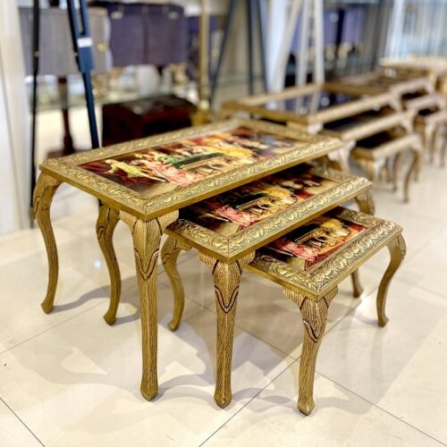 LEXUS لکسوس شمش ایتالیا میز جلو مبلی 3 سایزی لیلی مجنون بزرگ کرم 12332