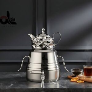 ALTIN التین کتری قوری هرمی استیل نقره ای کد 923 15223