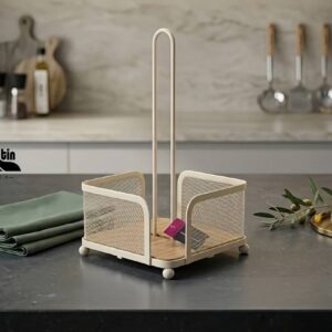 عروس نوین  جا دستمال رولی ارکیده کرم AROOS-5542