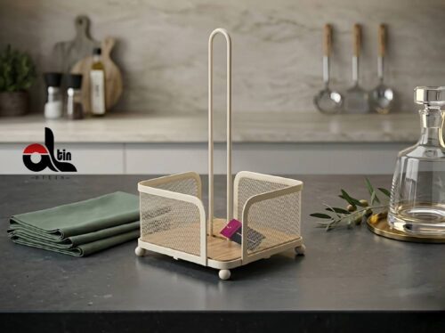 عروس نوین  جا دستمال رولی ارکیده کرم AROOS-5542