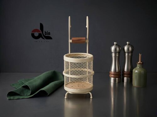 عروس نوین  جا قاشقی اویزی توری کرم تک قلو AROOS-5517