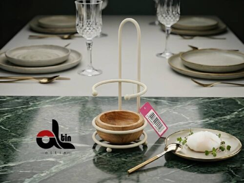 عروس نوین  جا قاشقی کنار گازی گرد کرم AROOS-5547