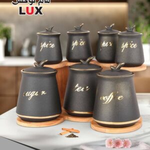 MAMLUX مام لوکس پا سماوری 7 پارچه چوب سرامیک مخروطی MAM-1115