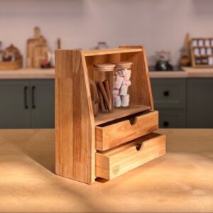 NICE WOOD نایس وود  چوب  شلف دو کشو بدنه مورب کوچک NICE-612