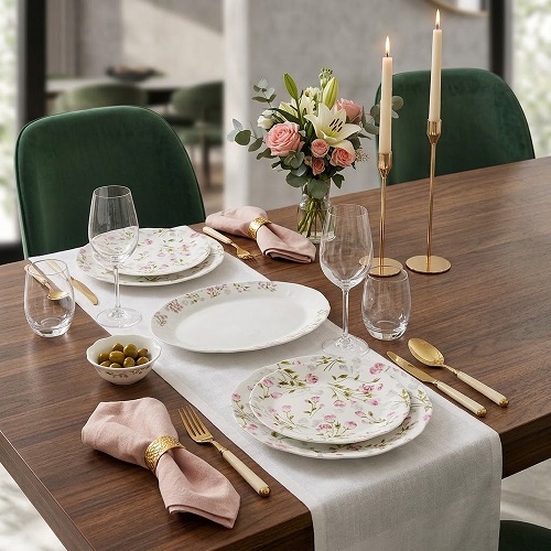 PARMA پارما سرویس ارکوپال 26 پارچه گرد نیلوفری رویسا صورتی 15266