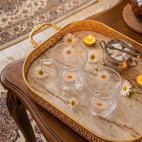 فنجان گلکسی کوتاه گل طلا بابونه 125- 14915