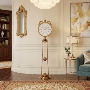 ARTEMIS ارتمیس  ساعت ایستاده طلایی صفحه سفید کد 5025- 14967