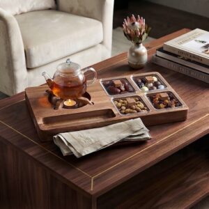 دوات  تی باکس وارمر دار چوبی 4 خانه مستطیل 1008- 15812