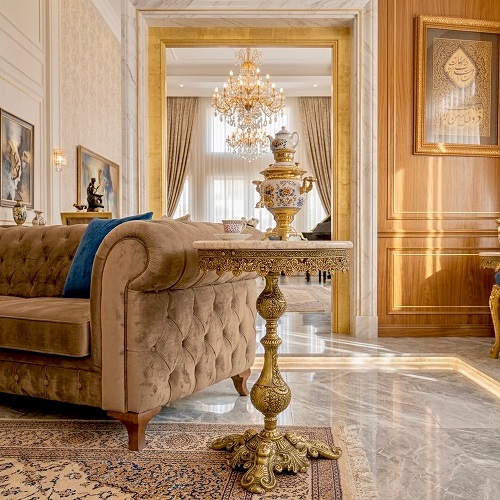 محمود  میز تلفن کنار سالنی پایه رخ سنگی 13588