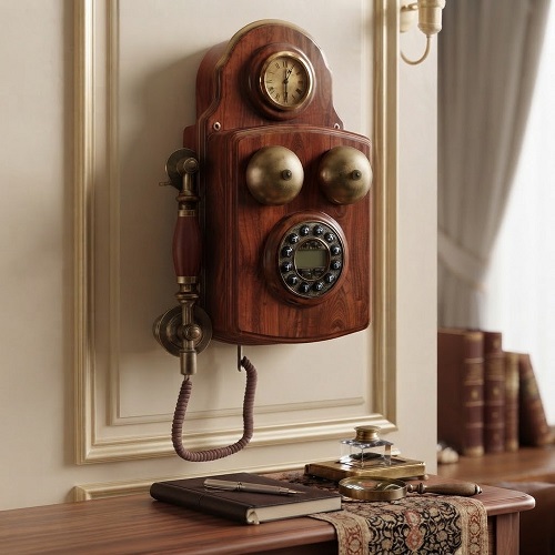 SCHOBERT شوبرت  تلفن دیواری چوبی قهوه ای دیجیتال SCH-4430